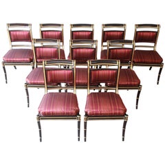 Baker Furniture Stately Homes Collection Regency Dining Chairs, Set of Ten