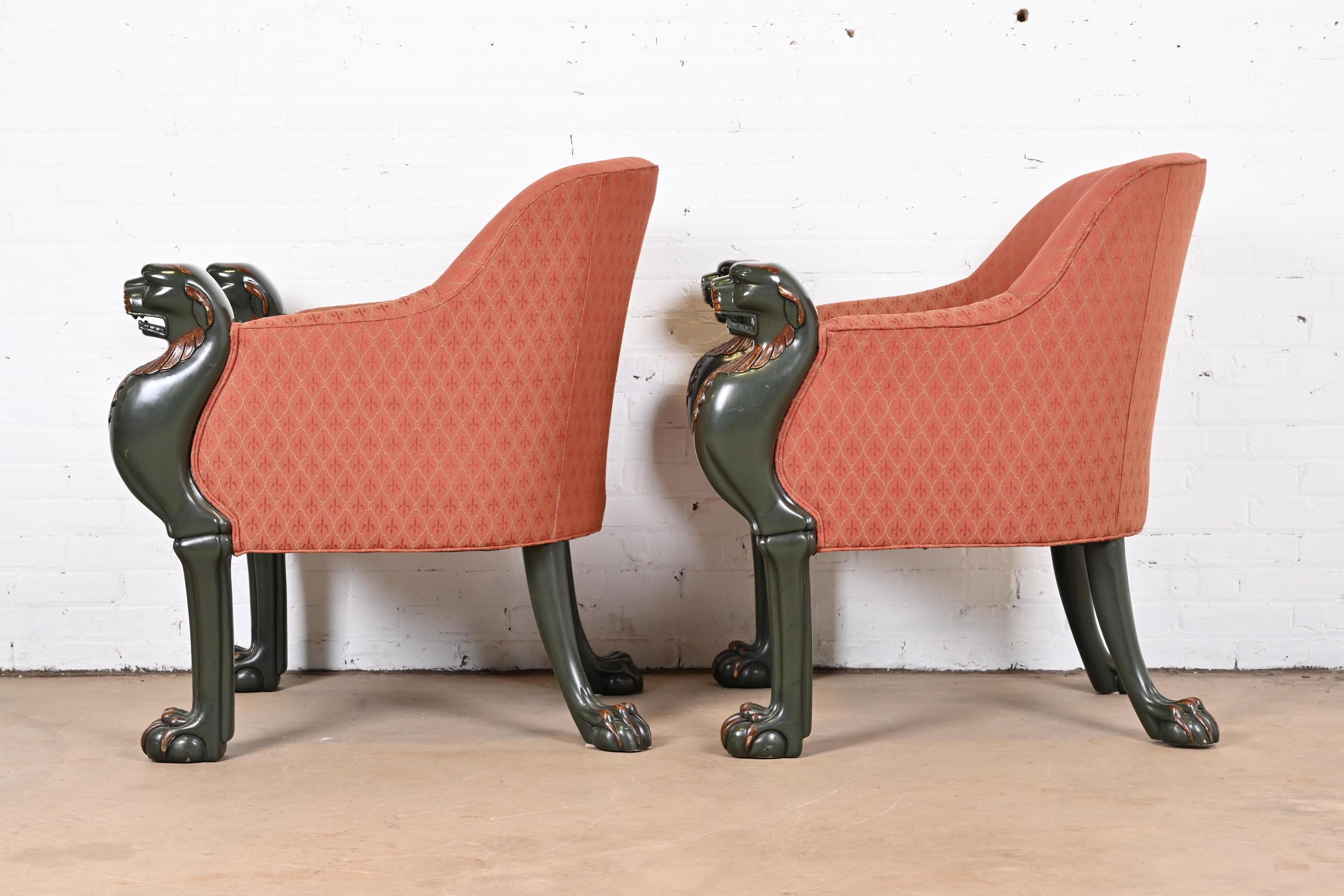 Baker Furniture Stately Homes Collection Regency Tub Chairs, Pair 5