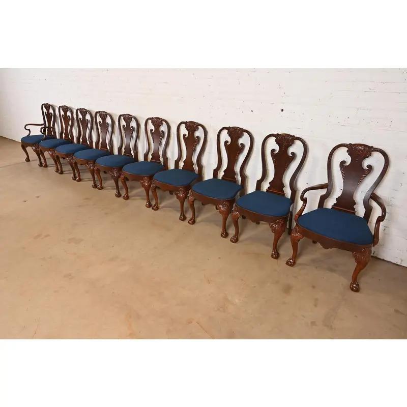 An outstanding set of ten Georgian or Chippendale style dining chairs

From the prestigious 