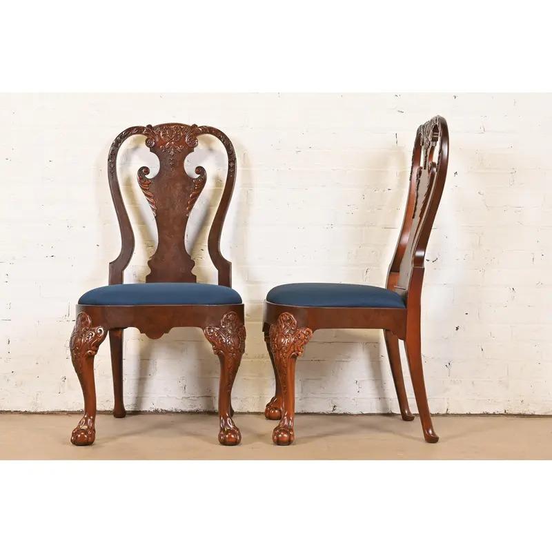 Baker Furniture Stately Homes Georgian Dining Chairs, Newly Refinished For Sale 1