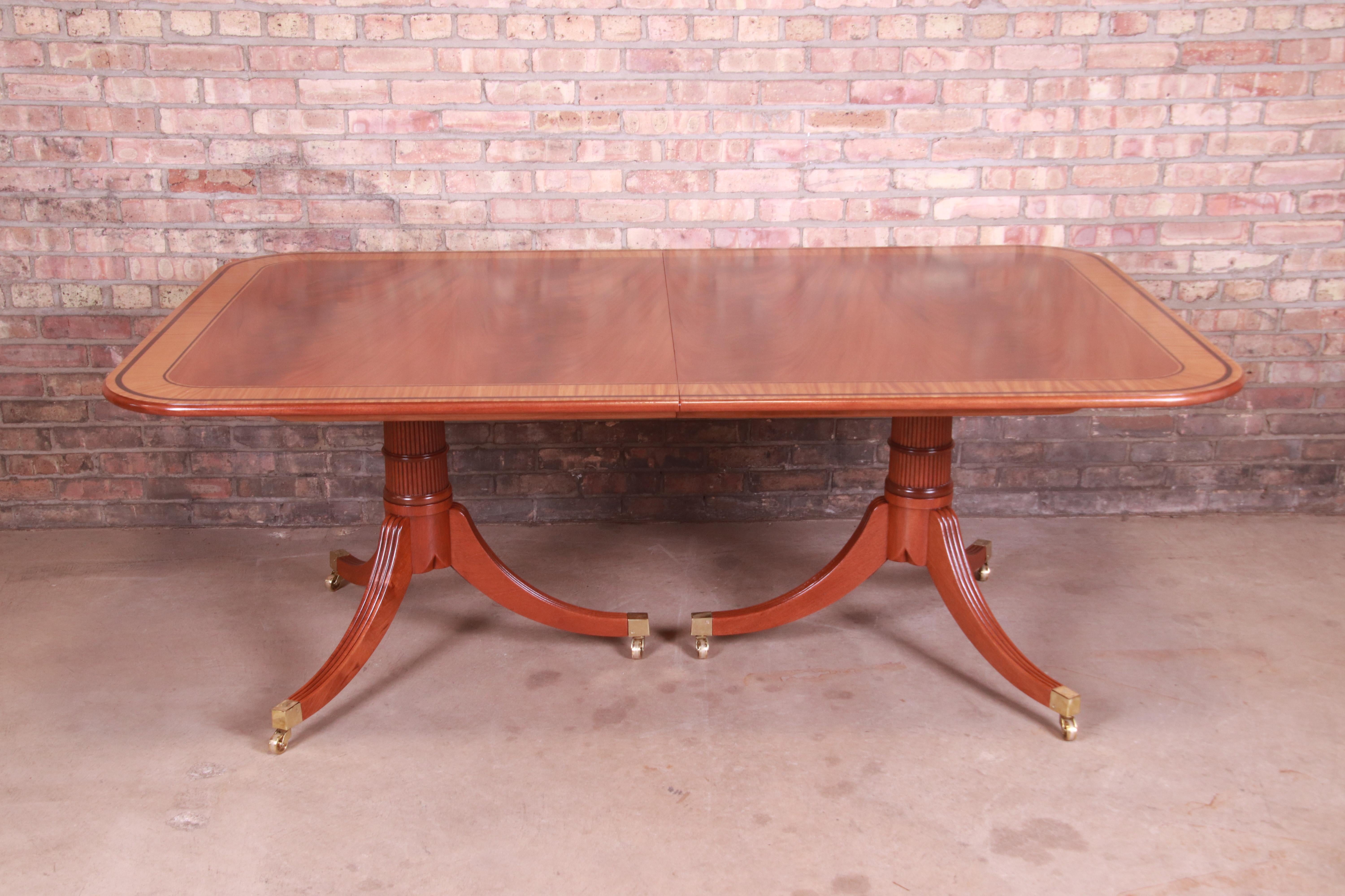 Baker Furniture Stately Homes Georgian Mahogany Dining Table, Newly Refinished 2