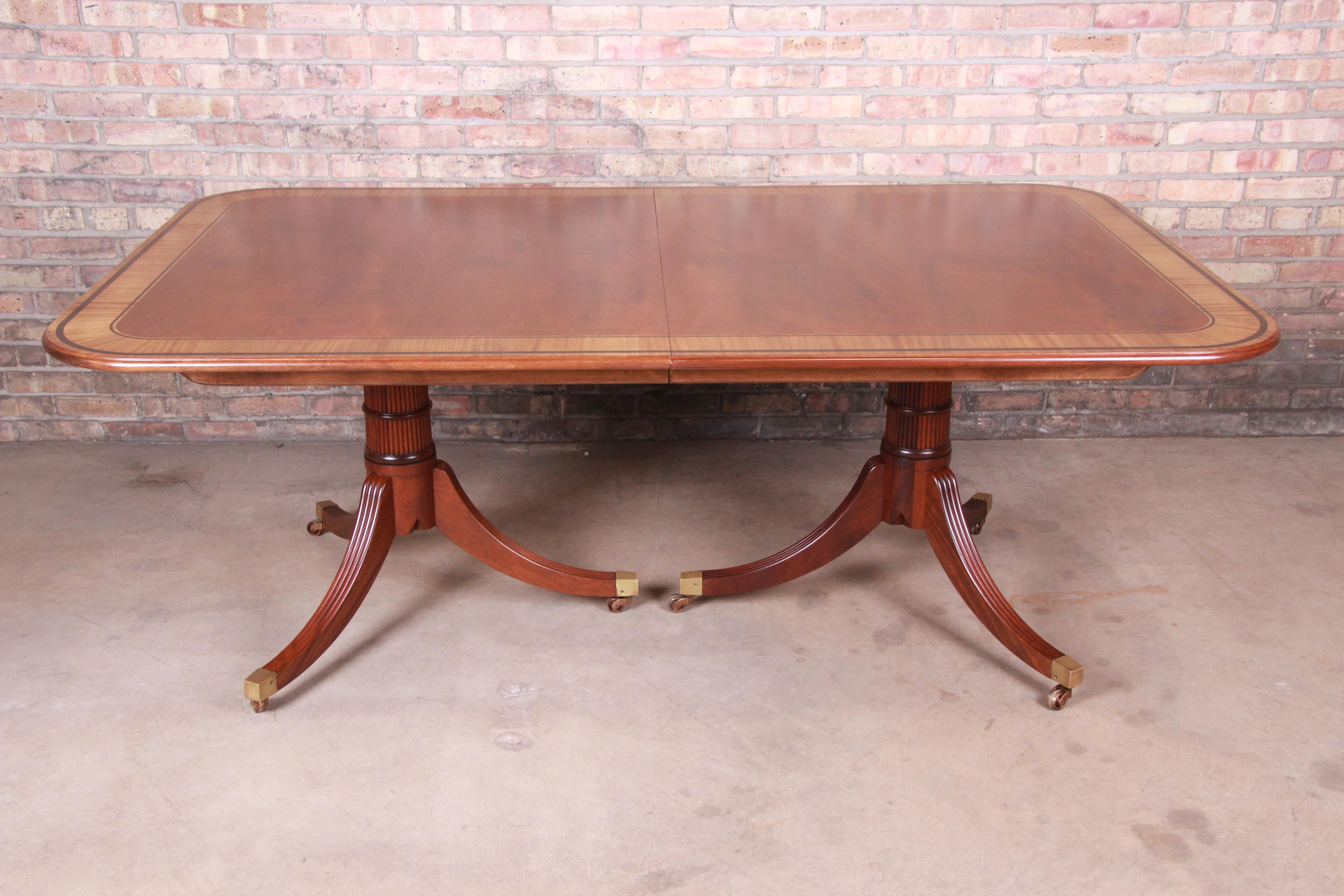 Baker Furniture Stately Homes Georgian Mahogany Dining Table, Newly Restored 1