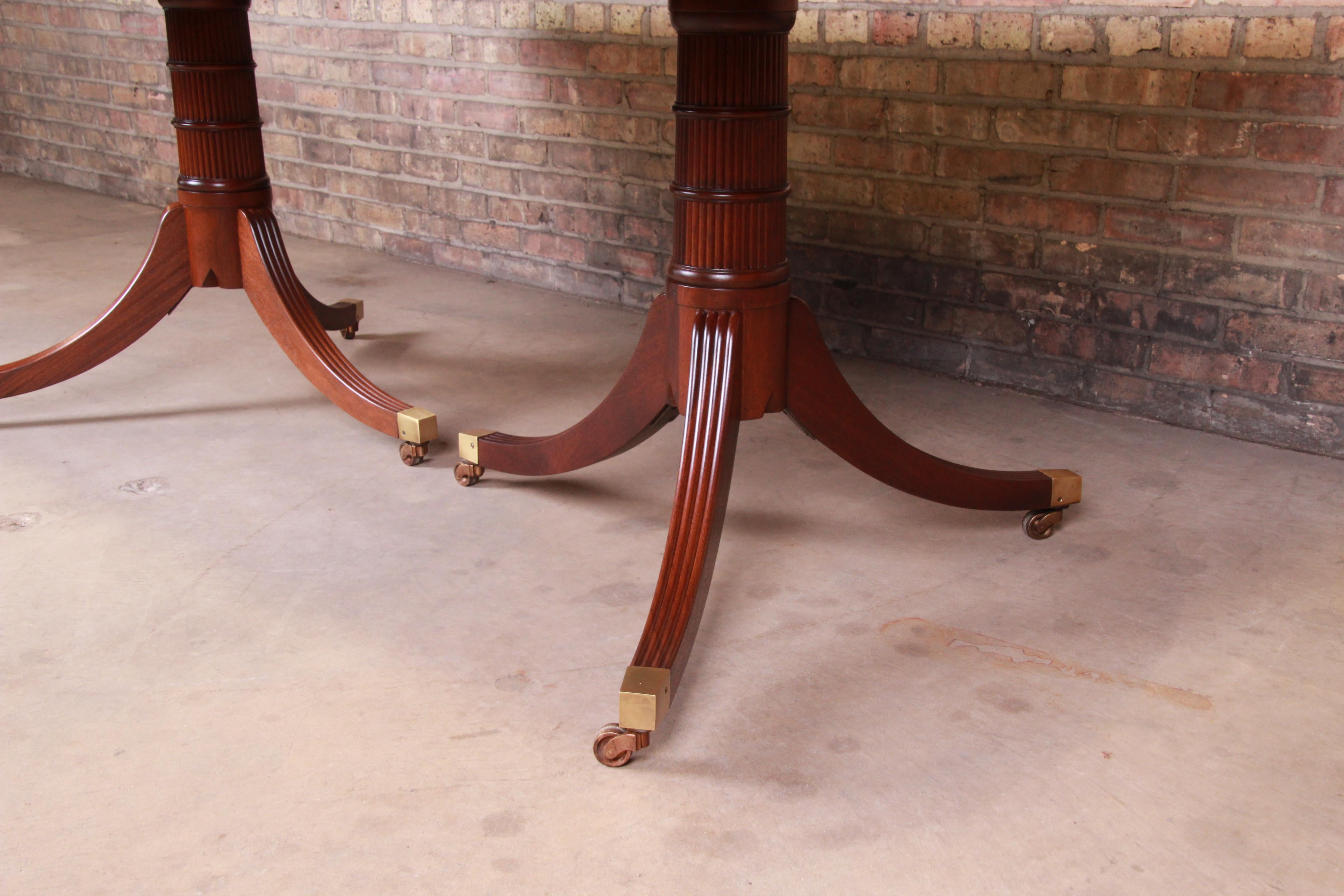Baker Furniture Stately Homes Georgian Mahogany Dining Table, Newly Restored 4