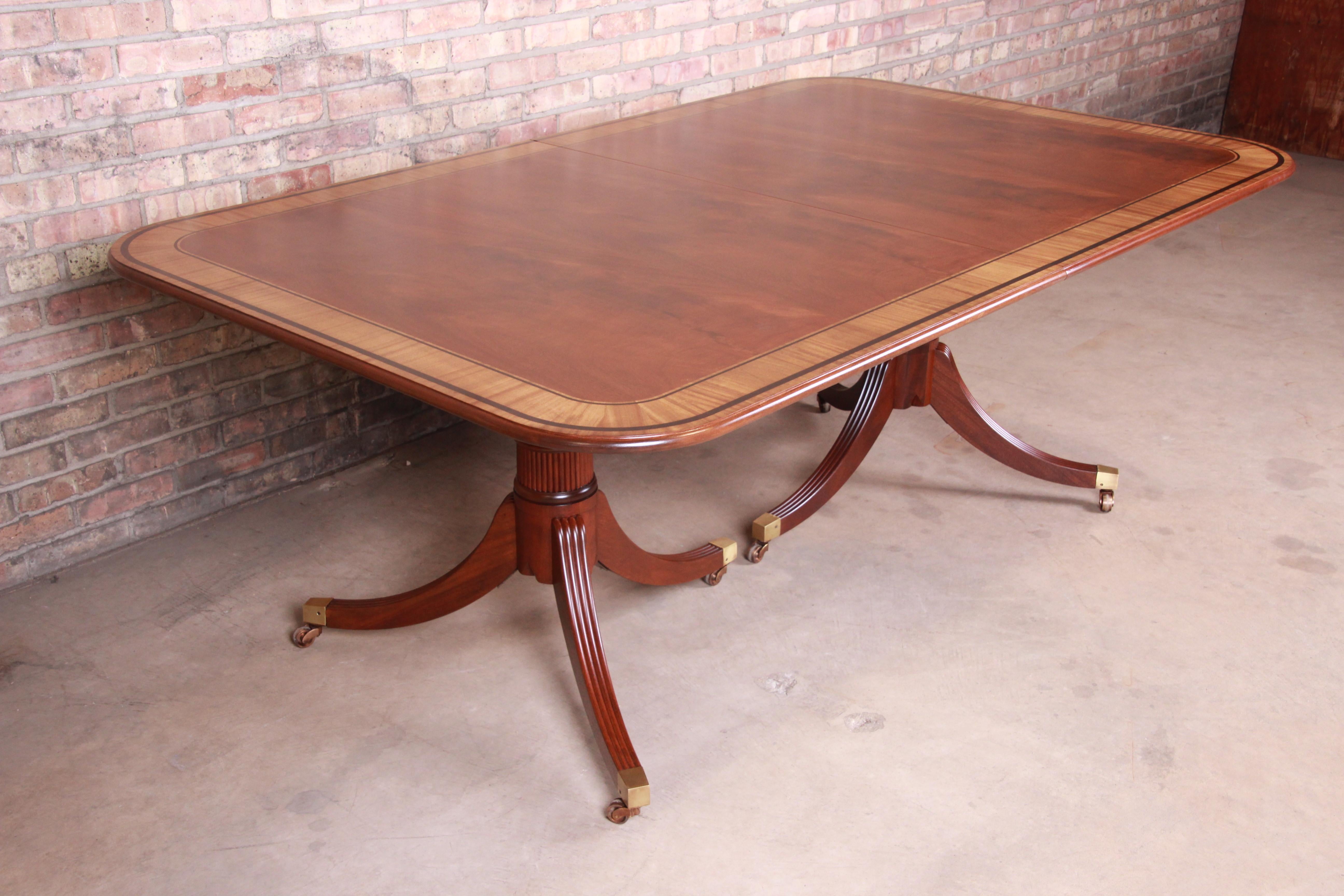 Baker Furniture Stately Homes Georgian Mahogany Dining Table, Newly Restored 5