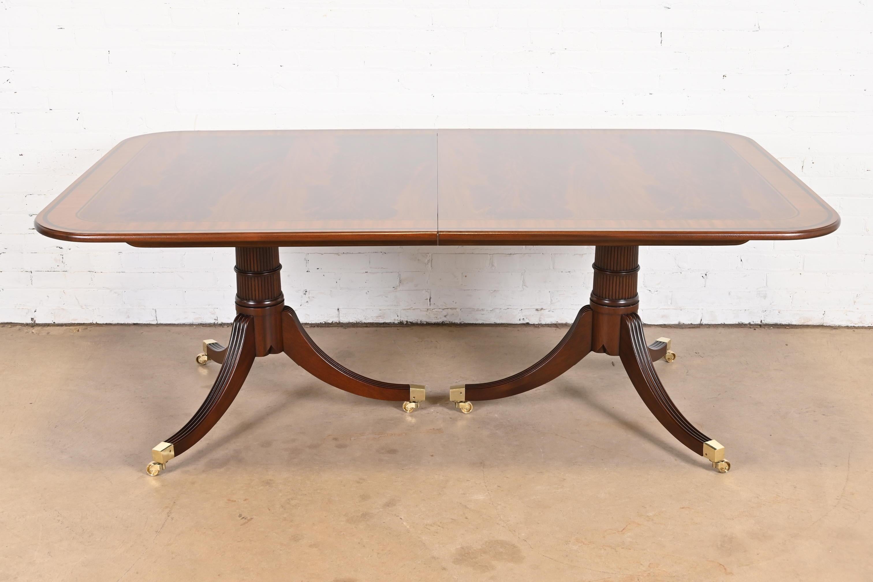 Baker Furniture Stately Homes Georgian Mahogany Double Pedestal Dining Table 6