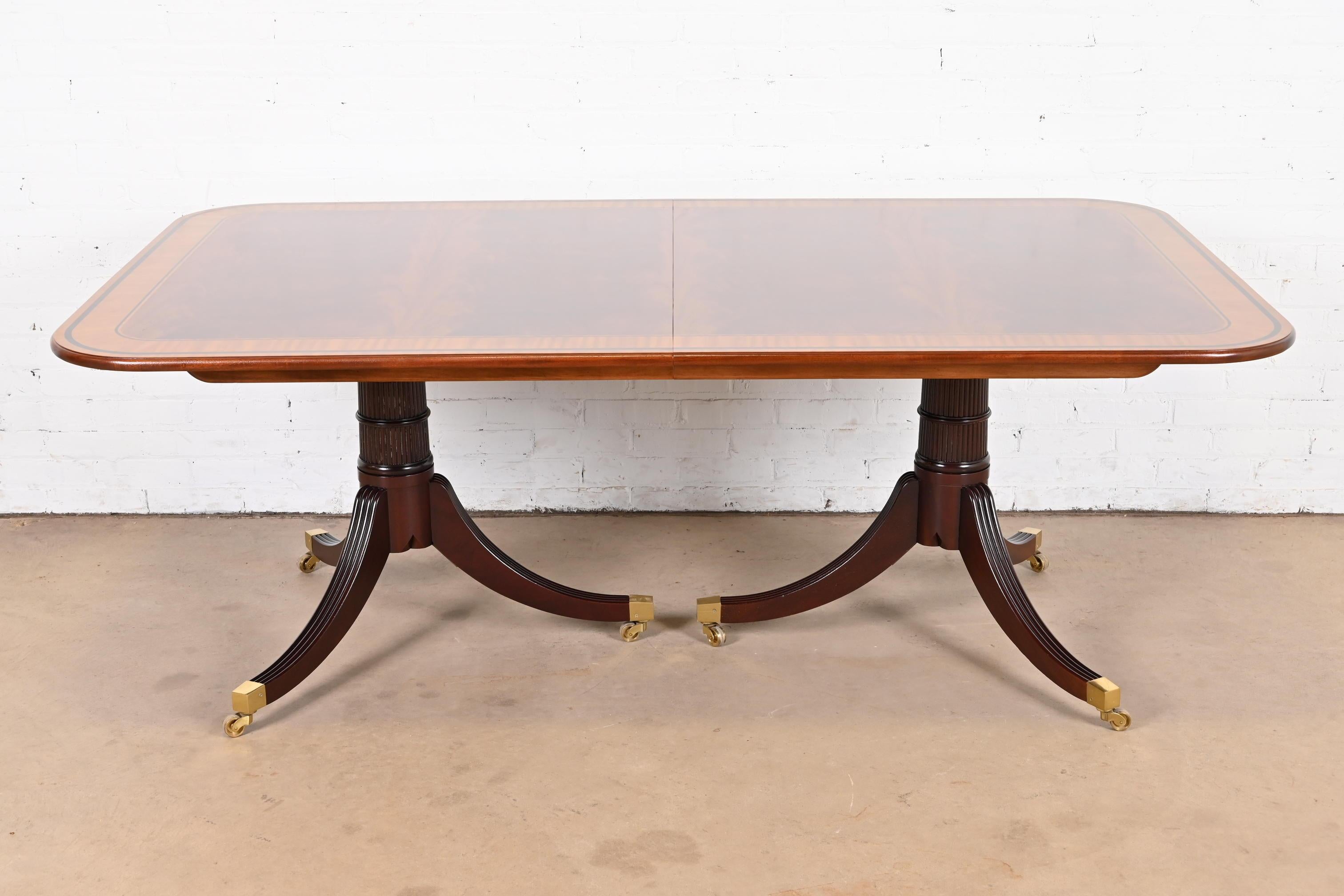 Baker Furniture Stately Homes Georgian Mahogany Double Pedestal Dining Table 6