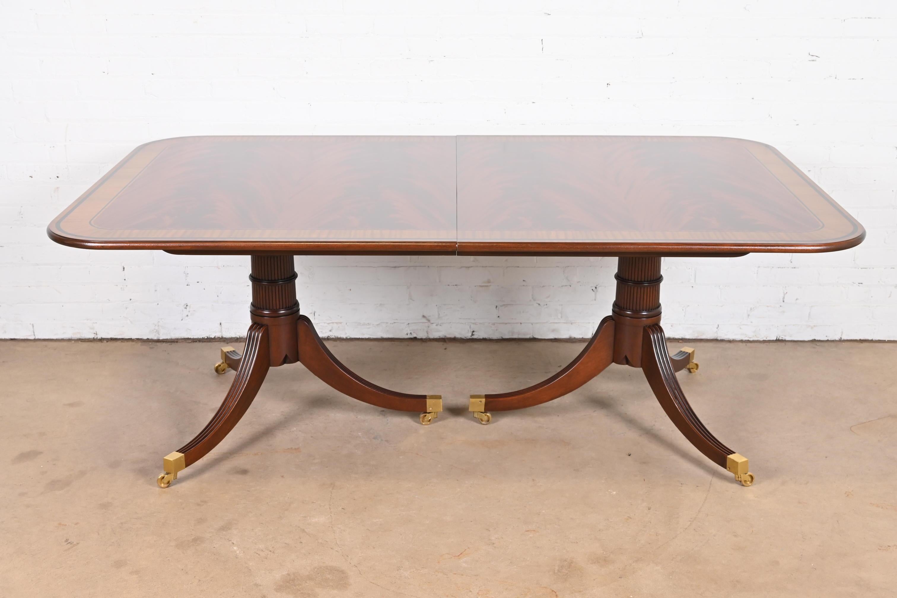 Baker Furniture Stately Homes Georgian Mahogany Double Pedestal Dining Table 7