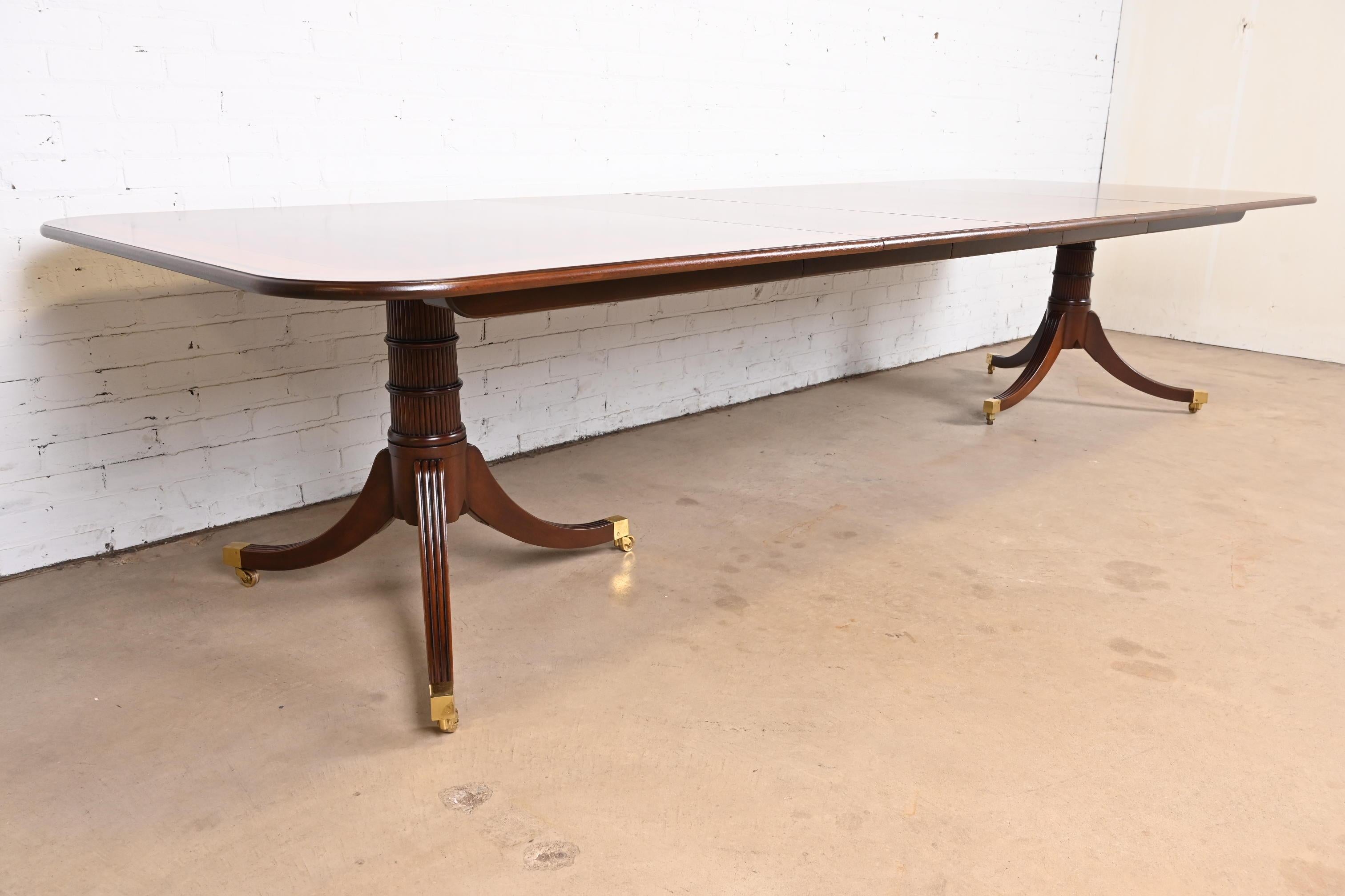 Baker Furniture Stately Homes Georgian Mahogany Double Pedestal Dining Table 1