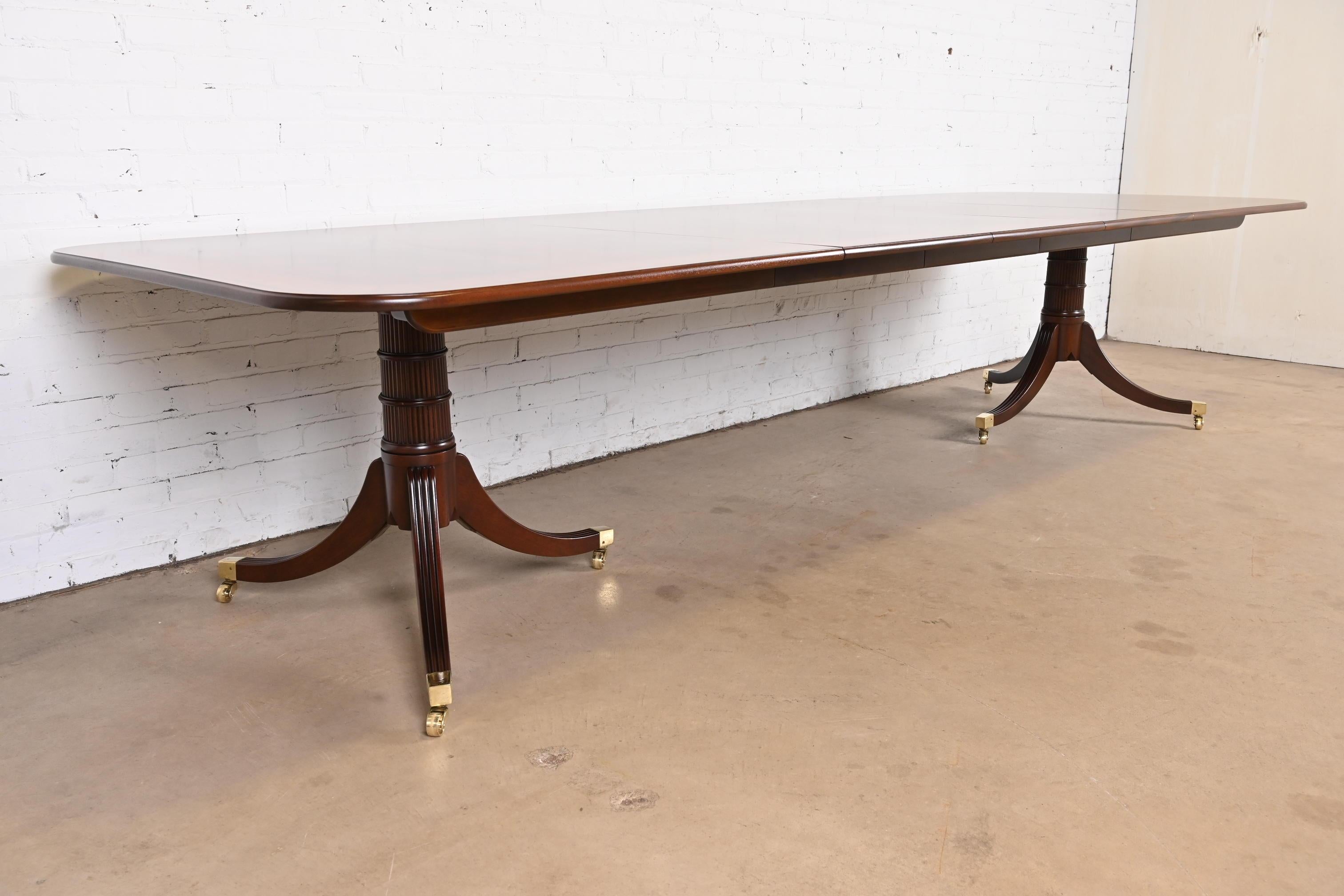 Baker Furniture Stately Homes Georgian Mahogany Double Pedestal Dining Table 1