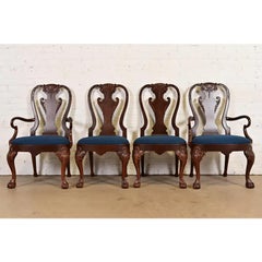 Baker Furniture Stately Homes Georgian Walnut Dining Chairs, Newly Refinished