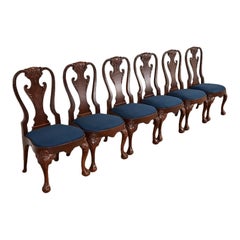 Baker Furniture Stately Homes Georgian Walnut Esszimmerstühle, neu lackiert