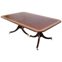 Baker Furniture Stately Homes Inlaid and Banded Georgian Extension Dining Table
