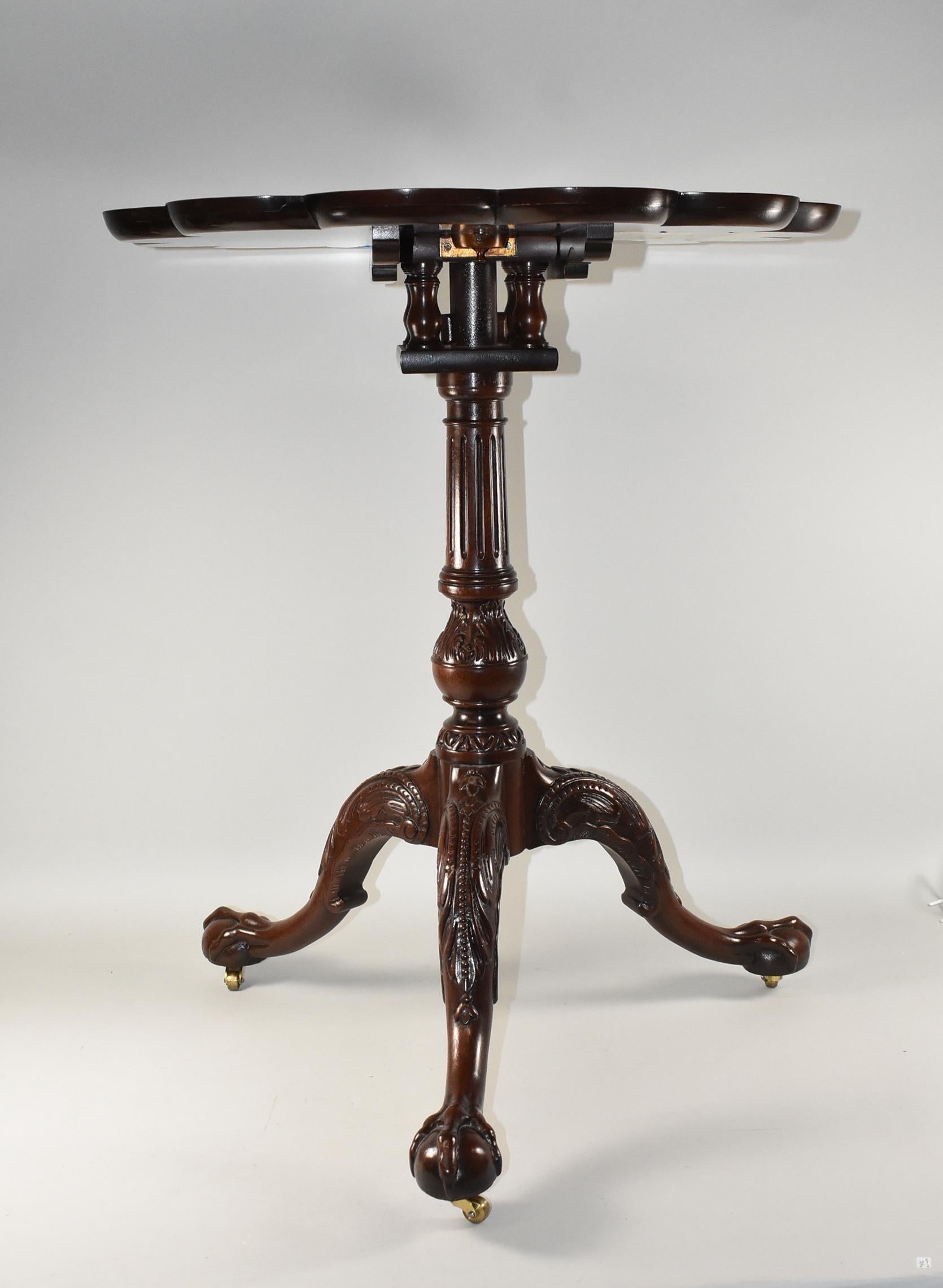 American Baker Furniture Stately Homes Mahogany Chippendale Pie Crust Tilt Top Table For Sale