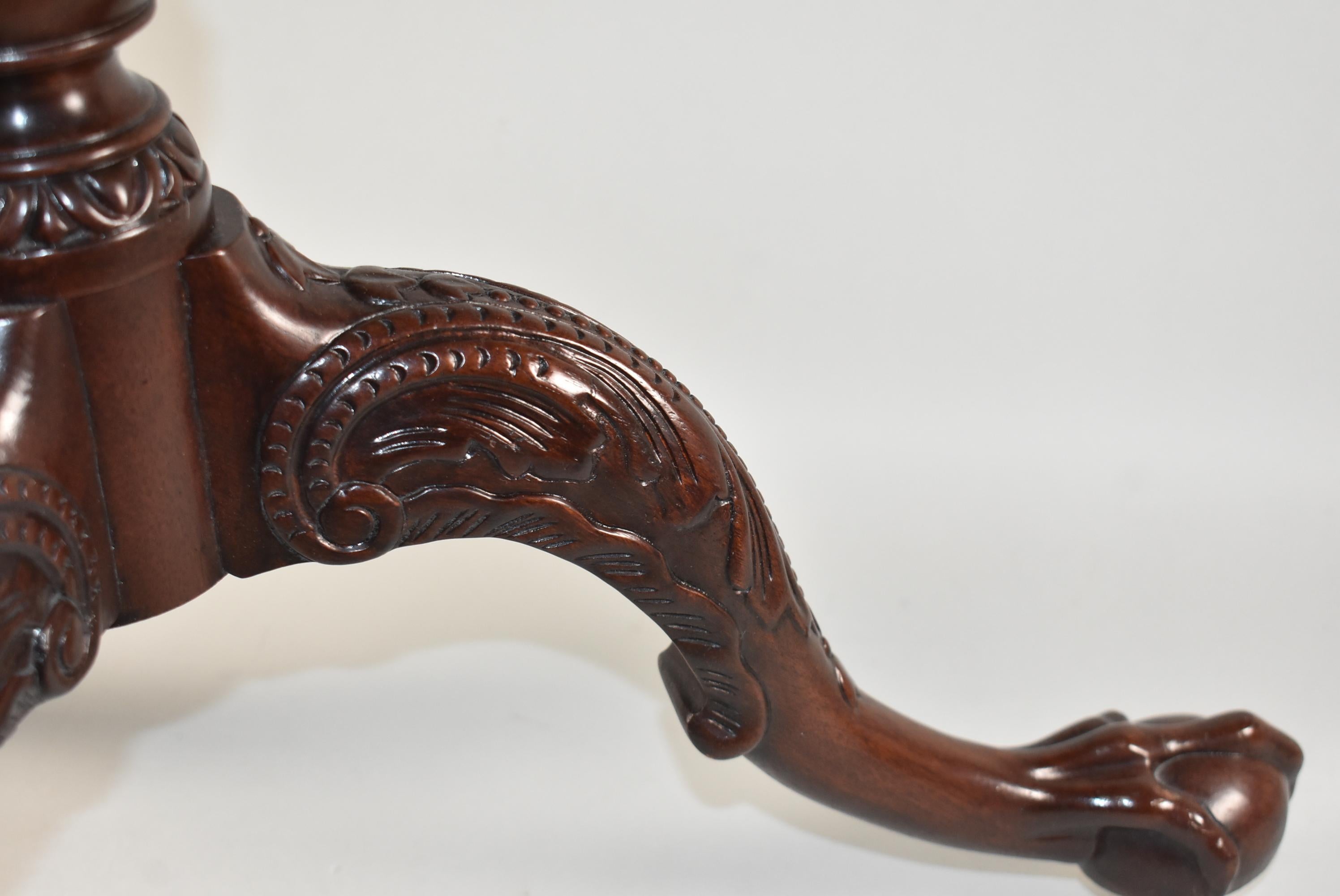 20th Century Baker Furniture Stately Homes Mahogany Chippendale Pie Crust Tilt Top Table For Sale