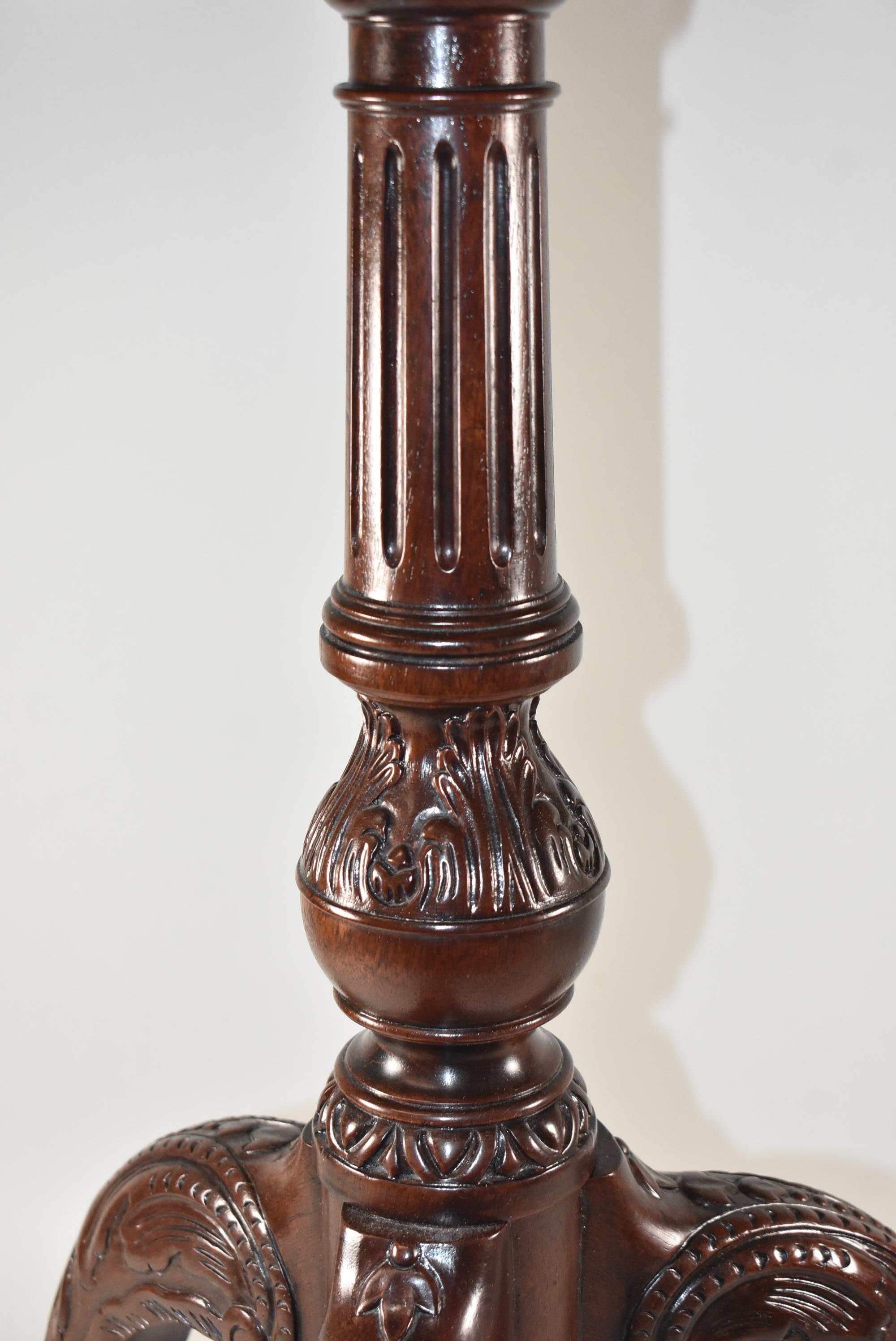 Baker Furniture Stately Homes Mahogany Chippendale Pie Crust Tilt Top Table For Sale 1