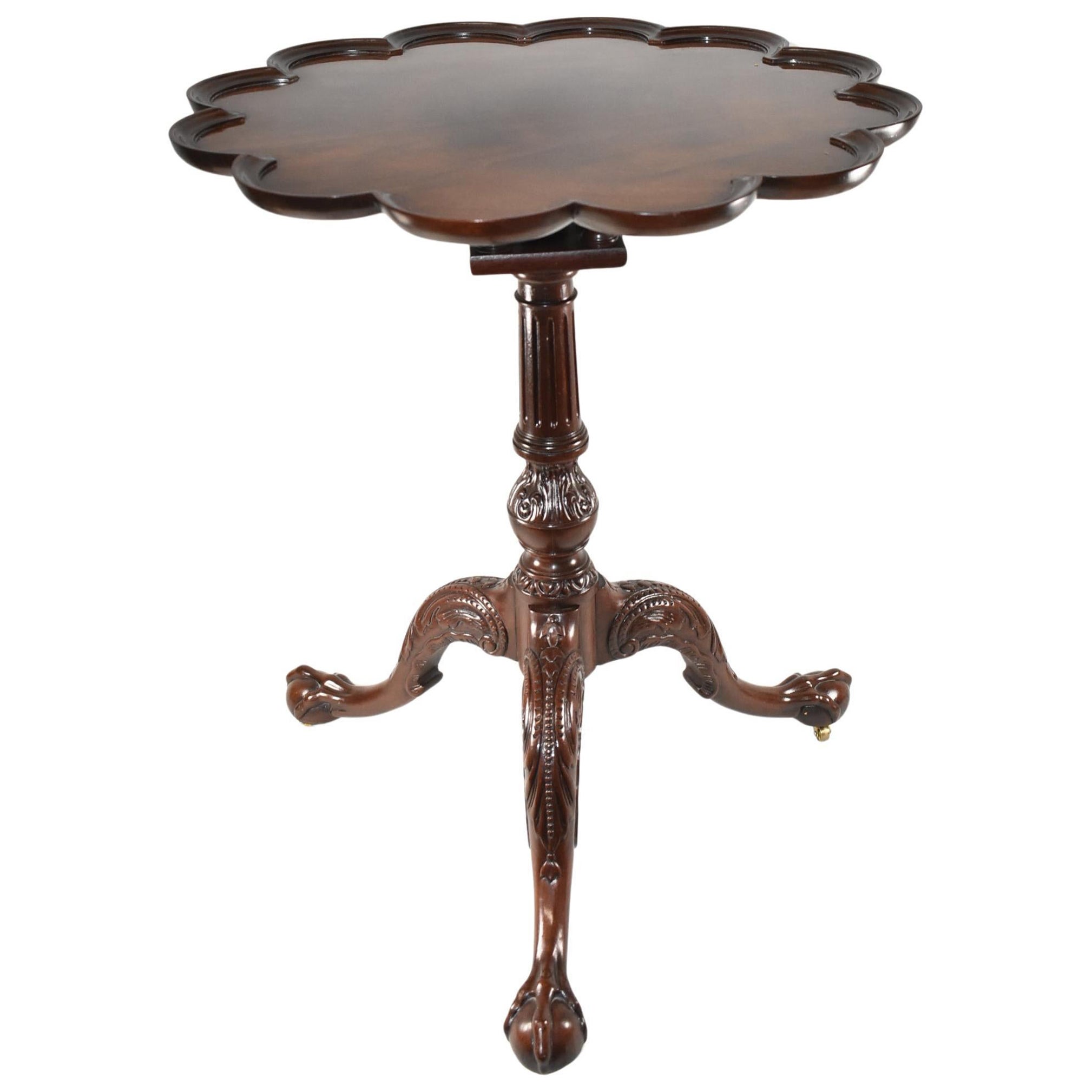 Baker Furniture Stately Homes Mahogany Chippendale Pie Crust Tilt Top Table For Sale