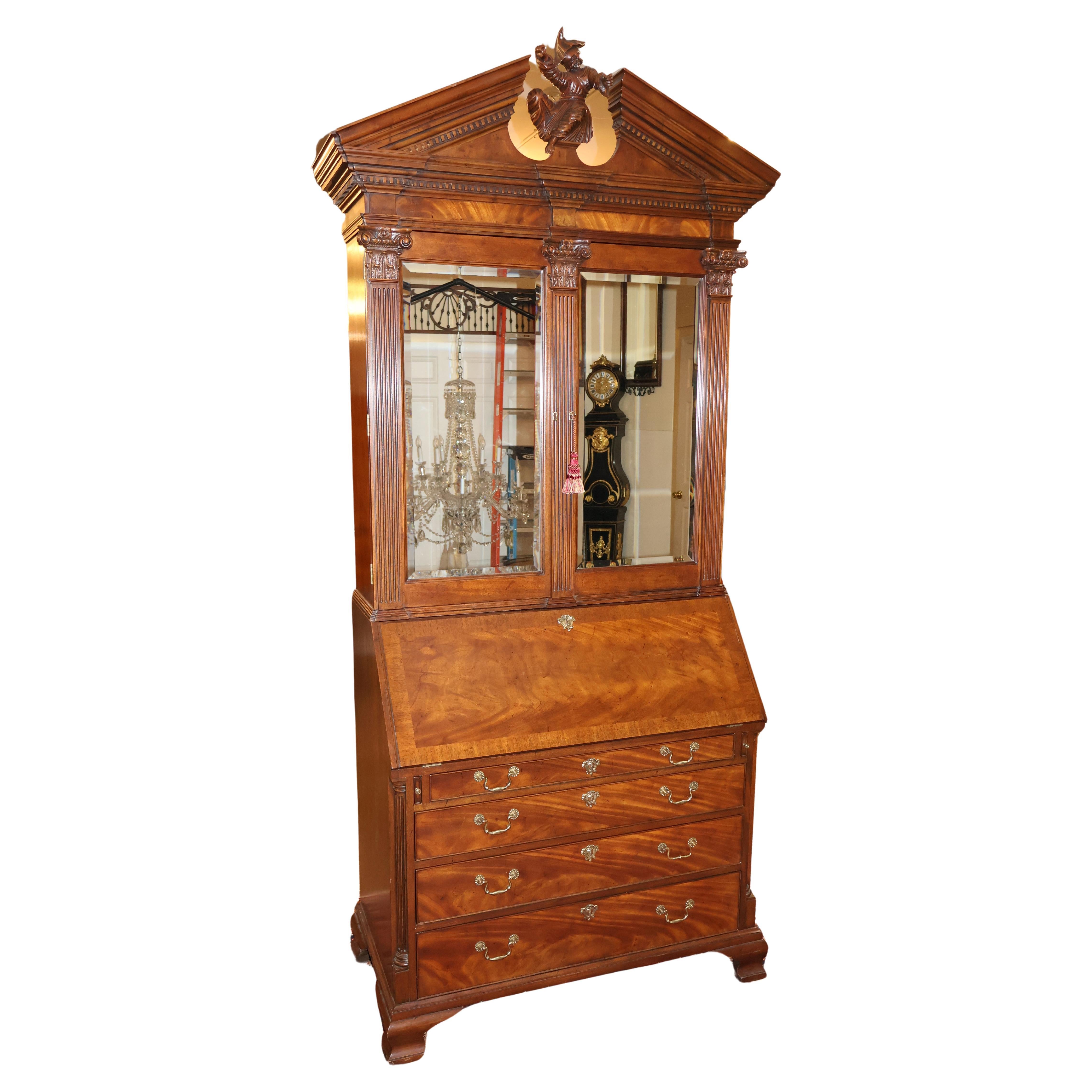 Baker Furniture Stately Homes Mahogany Georgian Style Drop Secretary Desk