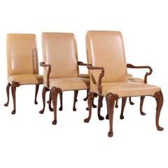 Baker Furniture Stately Homes Queen Anne Walnut and Leather Dining Chairs - 6