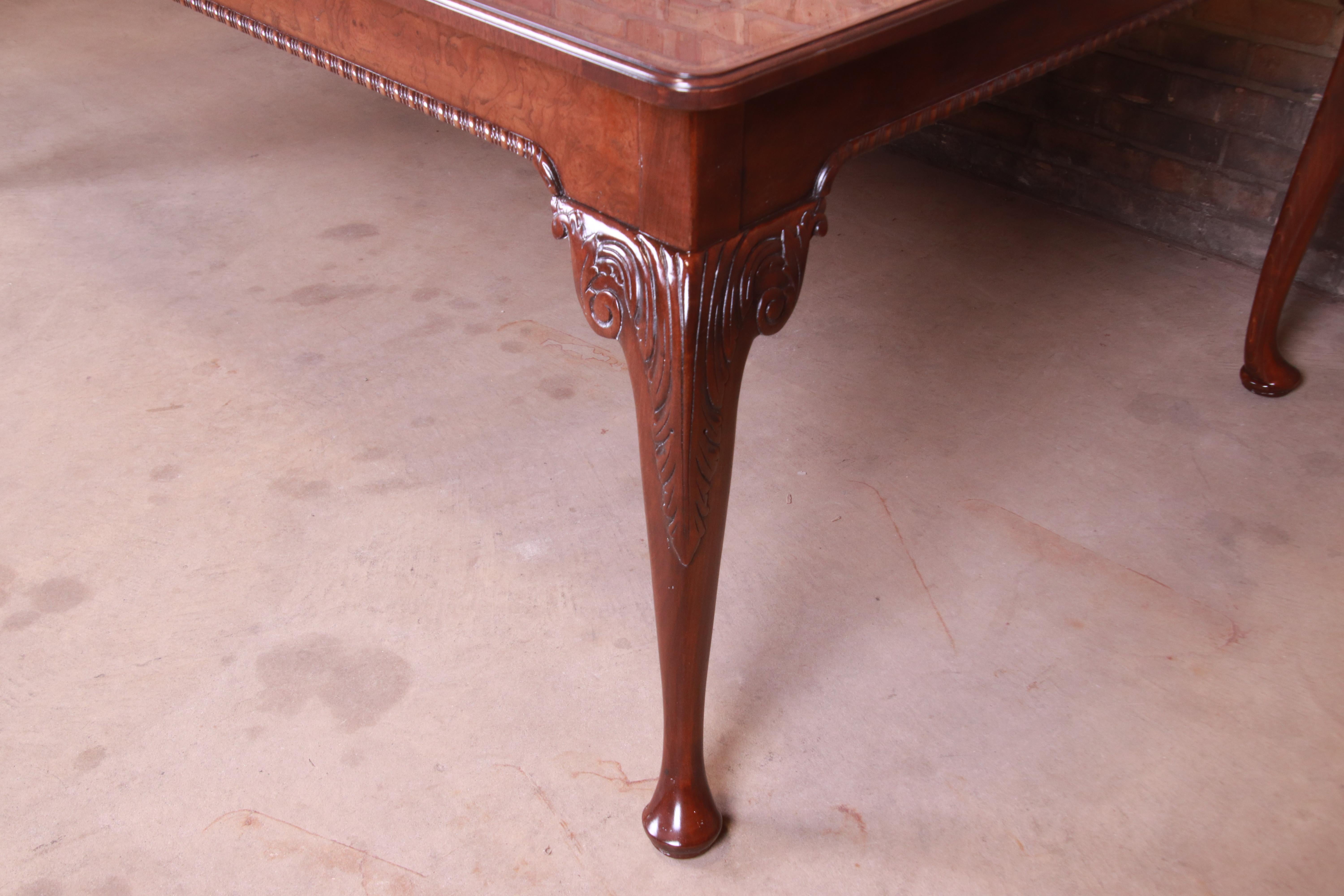 Baker Furniture Stately Homes Queen Anne Walnut Dining Table, Newly Refinished 11