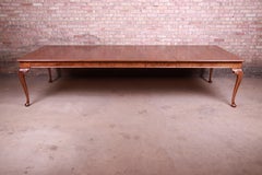 Baker Furniture Stately Homes Queen Anne Walnut Dining Table, Newly Refinished