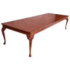 Retro Baker Furniture Stately Homes Queen Anne Walnut Dining Table, Newly Refinished