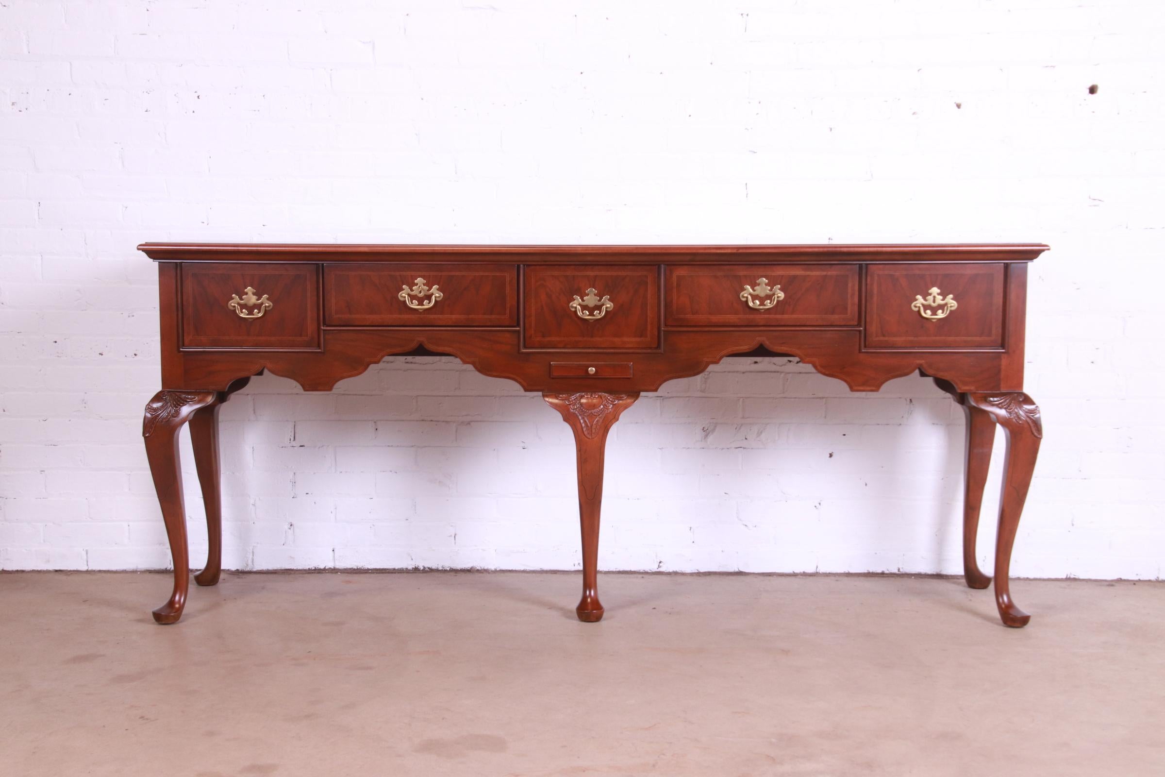 American Baker Furniture Stately Homes Queen Anne Walnut Huntboard Sideboard, Refinished