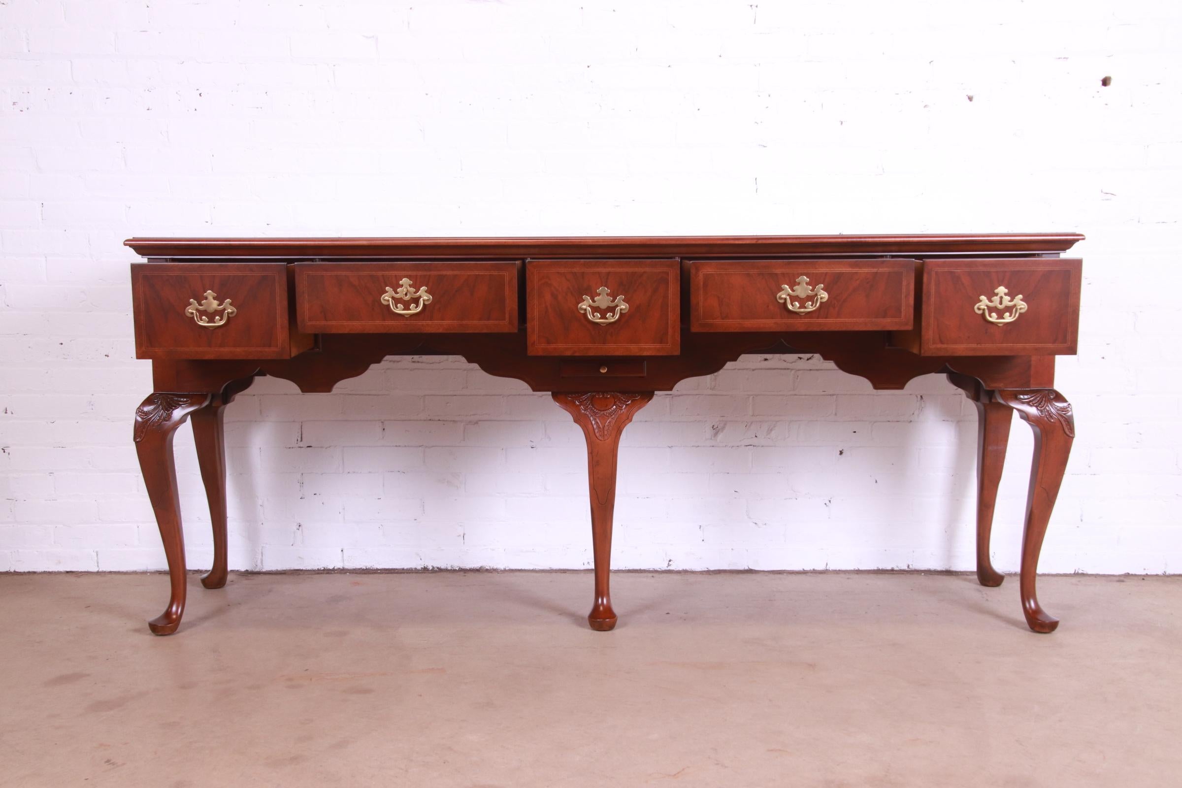 Baker Furniture Stately Homes Queen Anne Walnut Huntboard Sideboard, Refinished 1