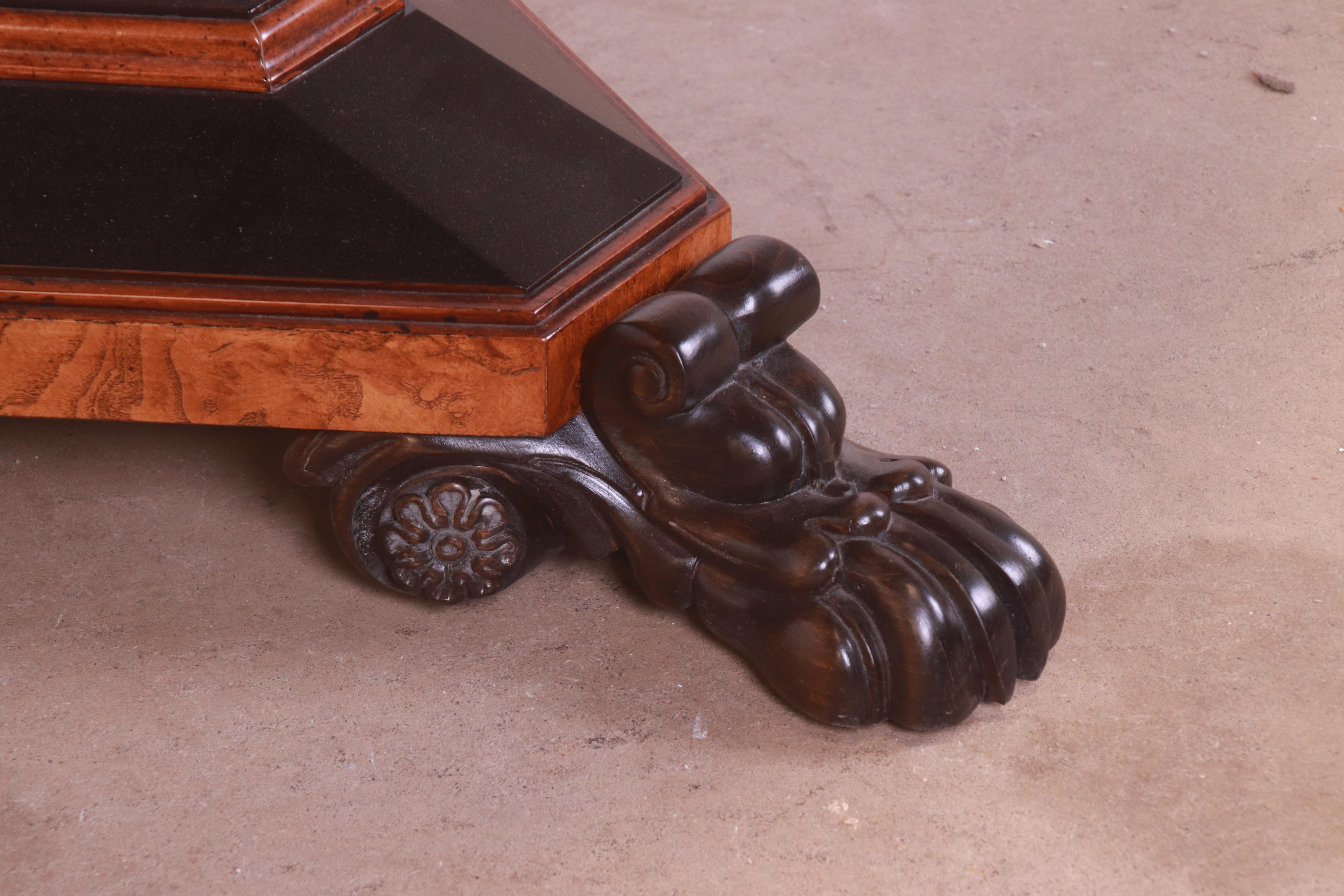 Baker Furniture Stately Homes Regency Burl Wood and Ebonized Center Table 6