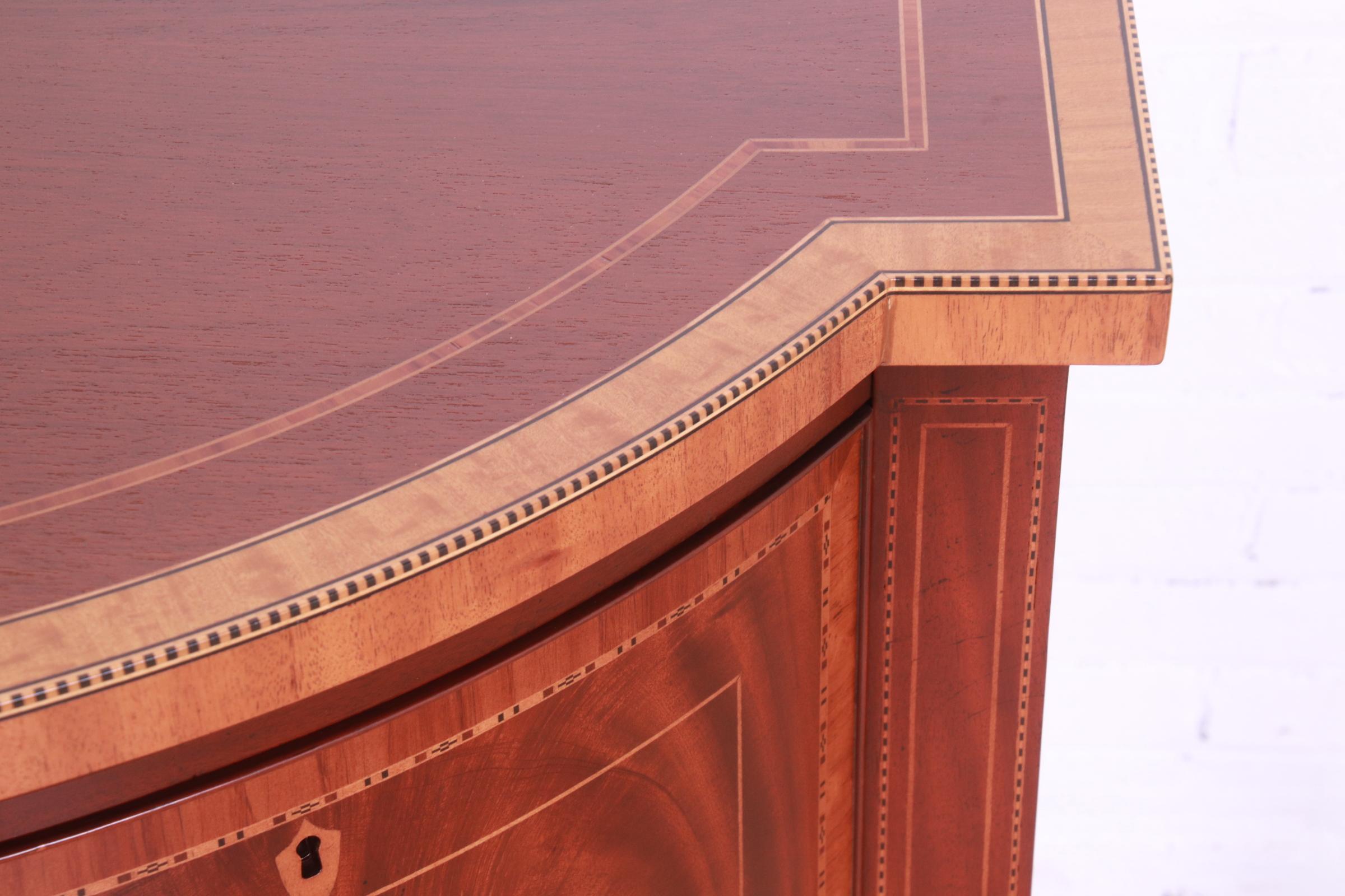 Baker Furniture Stately Homes Sheraton Bow Front Inlaid Mahogany Sideboard 10