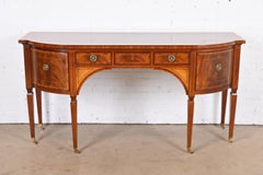 Baker Furniture Stately Homes Sheraton Bow Front Inlaid Mahogany Sideboard