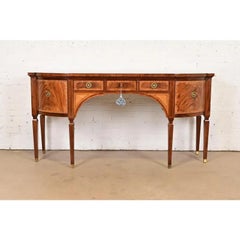 Baker Furniture Stately Homes Sheraton Bow Front Inlaid Mahogany Sideboard
