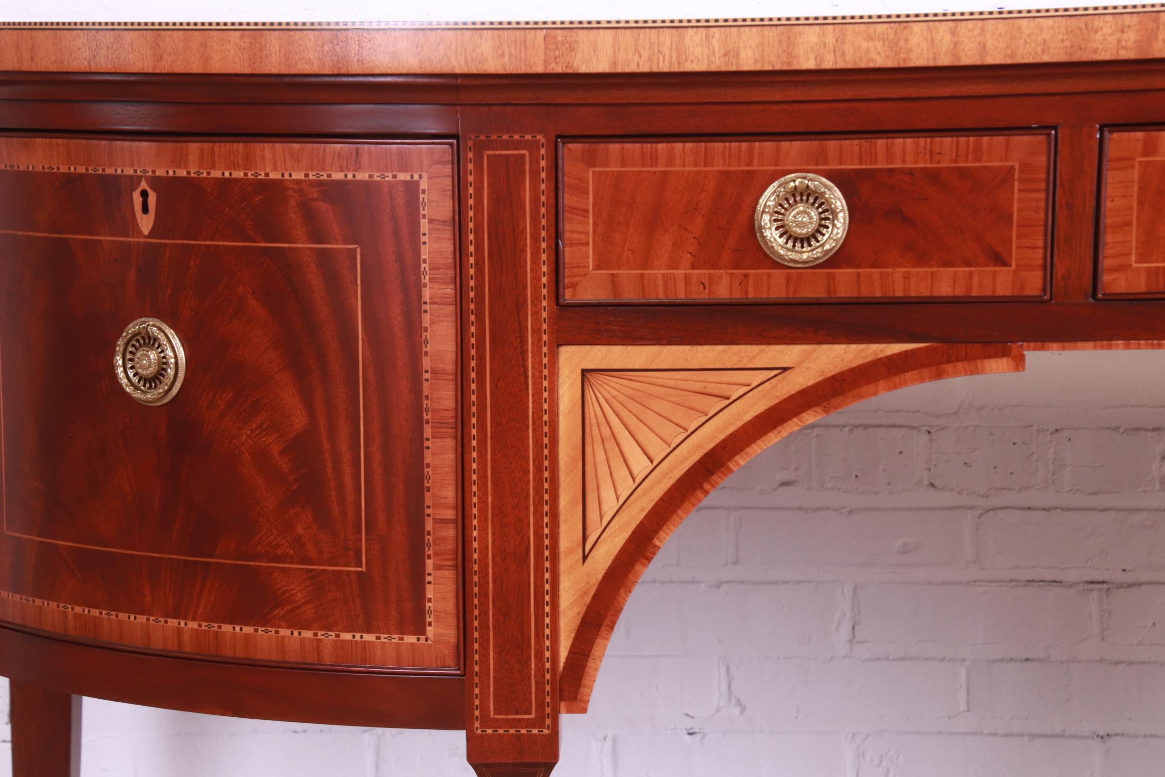 Baker Furniture Stately Homes Sheraton Bow Front Inlaid Mahogany Sideboard 2