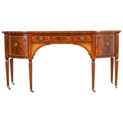 Baker Furniture Stately Homes Sheraton Bow Front Inlaid Mahogany Sideboard