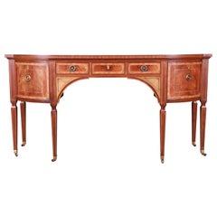Used Baker Furniture Stately Homes Sheraton Bow Front Mahogany Sideboard, Restored