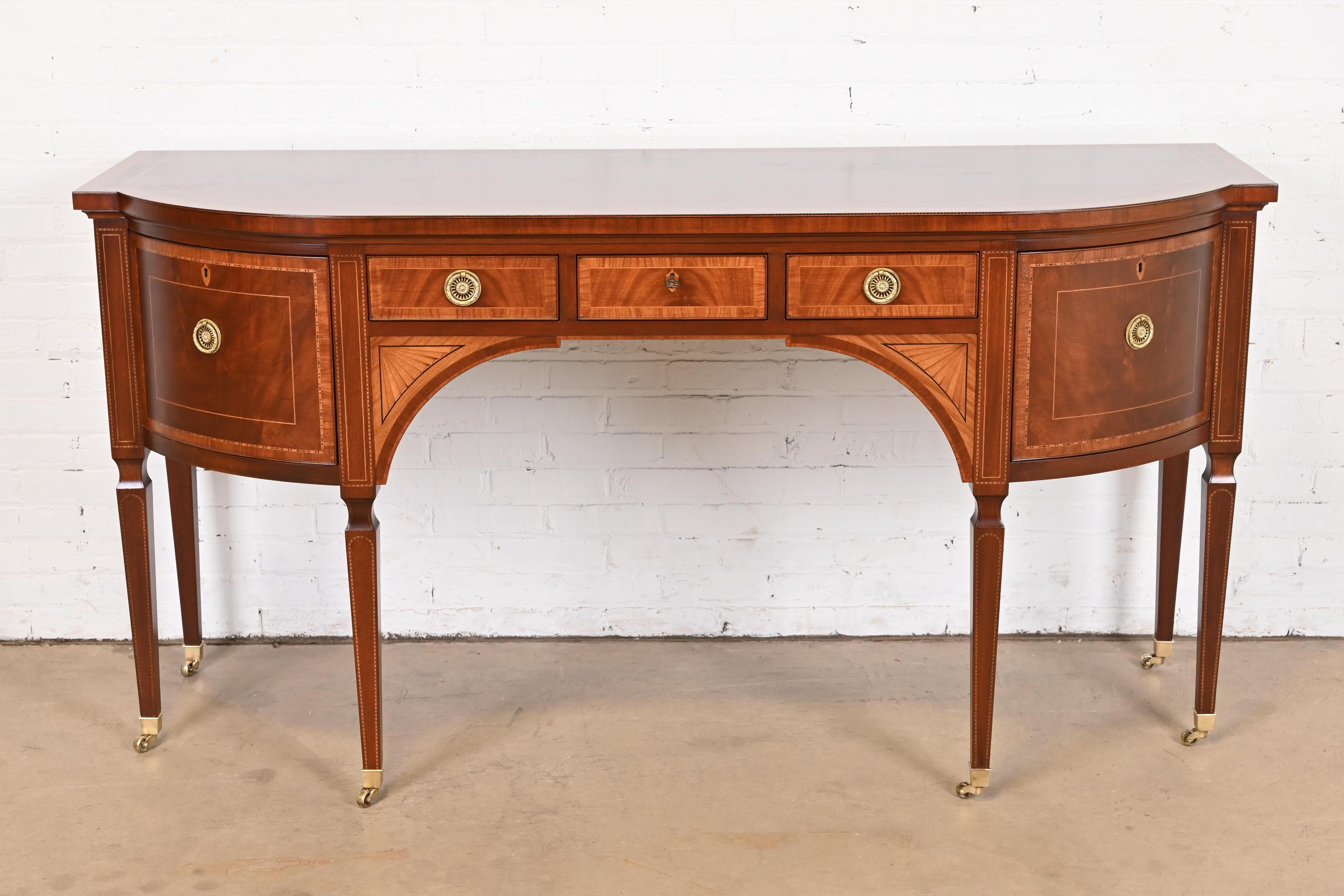 American Baker Furniture Stately Homes Sheraton Inlaid Mahogany Sideboard, Refinished