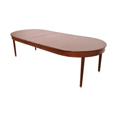 Baker Furniture Style Antique French Regency Louis XVI Mahogany Dining Table