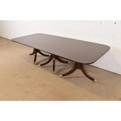 Baker Furniture Style English Georgian Mahogany Dining Table, Newly Refinished
