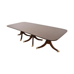 Baker Furniture Style English Georgian Mahogany Dining Table, Newly Refinished