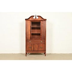 Baker Furniture Style Federal Carved Mahogany Bookcase Cabinet, Circa 1940s