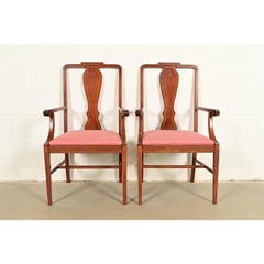 Sillones de caoba con incrustaciones, estilo Federal, de Baker Furniture, juego de dos