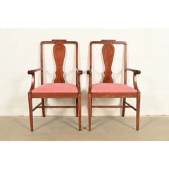 Sillones de caoba con incrustaciones, estilo Federal, de Baker Furniture, juego de dos