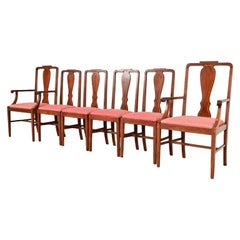 Baker Furniture Style Federal Inlaid Mahogany Dining Chairs, Set of Six