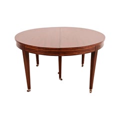 Baker Furniture Style Federal Inlaid Mahogany Extension Dining Table, Refinished