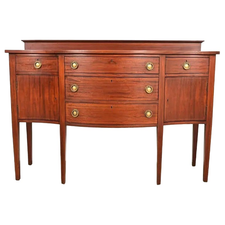 Baker Furniture Style Federal Inlaid Mahogany Sideboard Credenza
