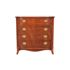 Baker Furniture Style Federal Mahogany Bow Front Commode or Chest of Drawers