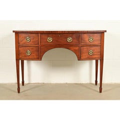 Baker Furniture Style Federal Mahogany Bow Front Sideboard Credenza or Buffet