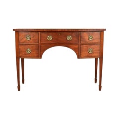 Baker Furniture Style Federal Mahogany Bow Front Sideboard Credenza or Buffet