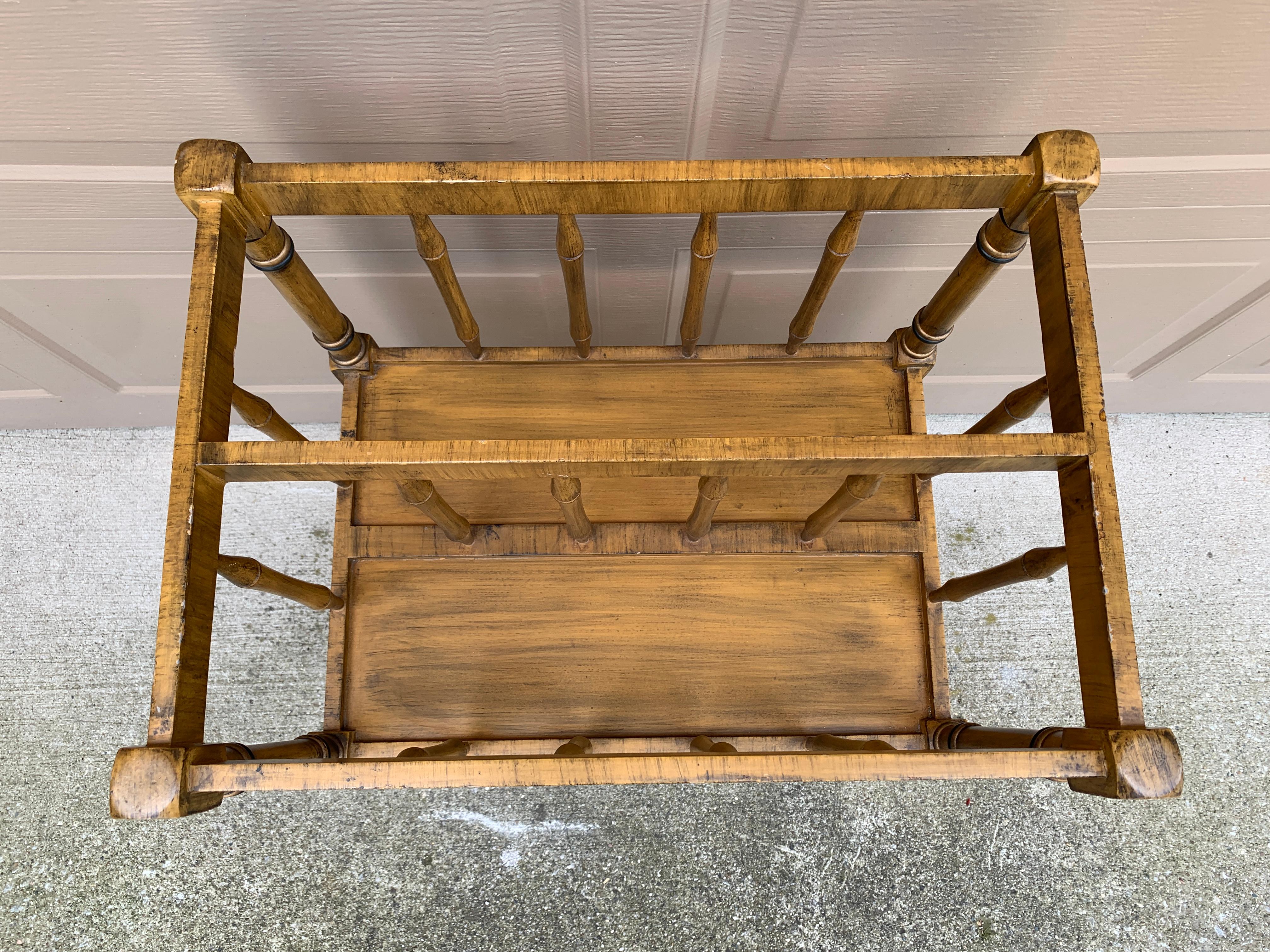Baker Furniture Style French Country Painted Canterbury Book Stand or Magazine R For Sale 4