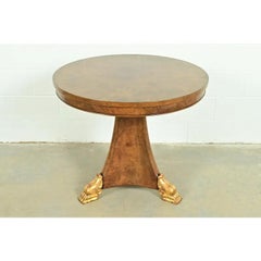 Tavolo da centro in stile Empire Furniture in legno di radica e oro dorato