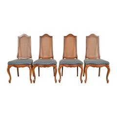 Baker Furniture Style French Provincial Louis XV Carved Walnut Dining Chairs